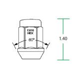 Excalibur 1702 Acorn Bulge Lug Nuts (13/16" Hex, 7/16" Thread)