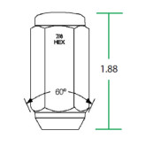 Excalibur 3010HD Duplex Acorn Lug Nuts (7/8" Hex, 9/16" Thread)